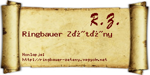 Ringbauer Zétény névjegykártya